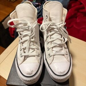 converse platform white shoes